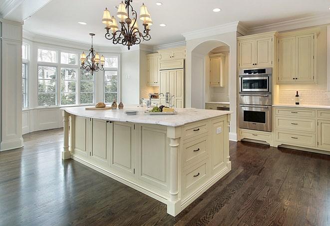 hardwood-look laminate floors in a newly renovated kitchen in Claysville